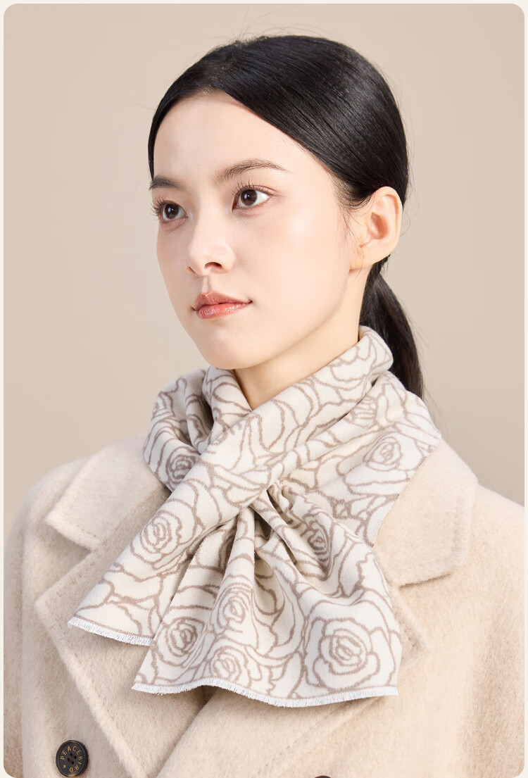 JIUMU Women's Silk Small Scarf Autumn Winter Mulberry Silk Warm Neck Scarf Short Scarf Gift for Women and Moms Gift Box Set 14