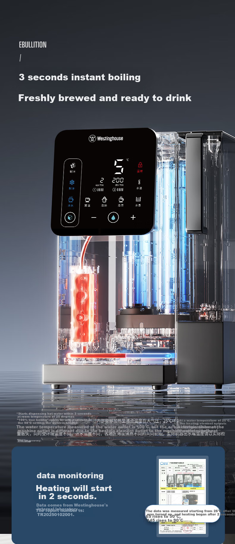 Westinghouse Pittsburgh I5 Ice Maker And Water Purifier, All-In Cooling And Heating Machine with No Installation Required RO Reverse Osmosis Water Purifier, Integrated Hot And Cold Purification Direct Drinking Machine 17
