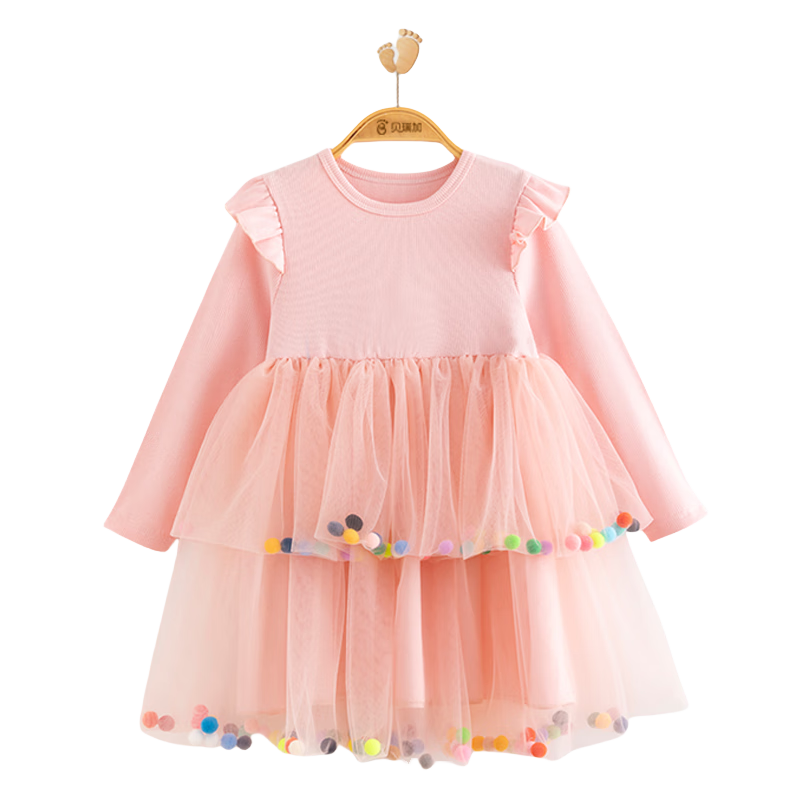 Babyprints Girls' Dress Sweet Tulle Long Sleeve Baby Dress Spring Autumn Princess Dress Toddler Birthday Dress Size 120