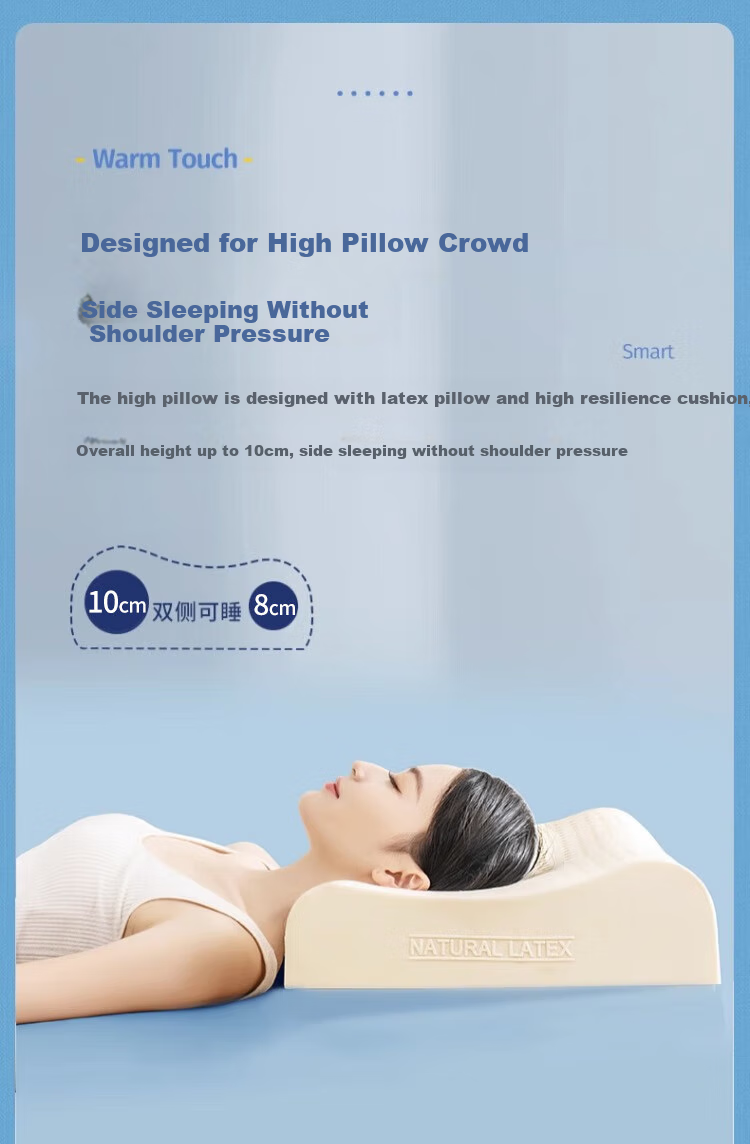 MiiOW Latex Fiber Pillow, 93% Content, Deep 8H Sleep Cervical Pillow, Summer Sleeping Pillowcase, Single Piece, 40x60cm 3
