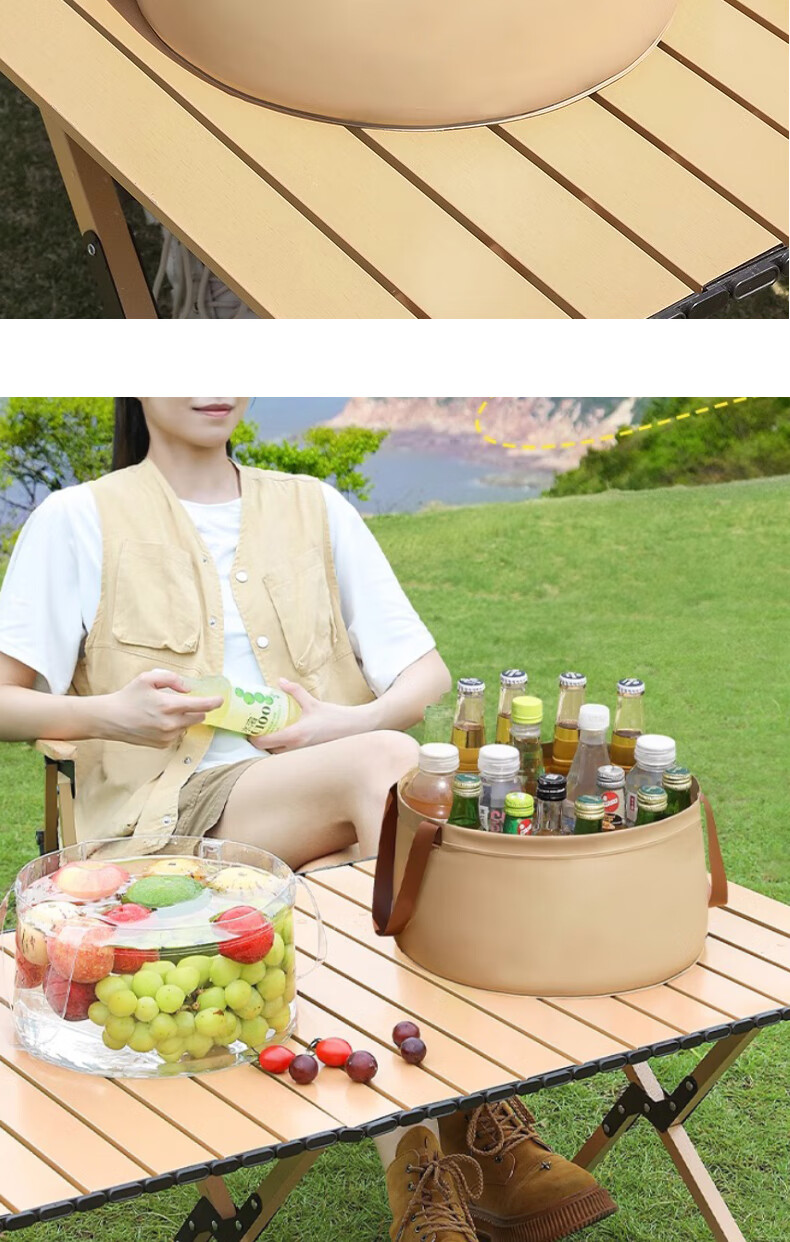 Etravel Disposable Foldable Water Basin Portable Travel Face Washing Basin Picnic Water Bucket Fruit Washing Basin Laundry Bag Foot Soaking Basin 1