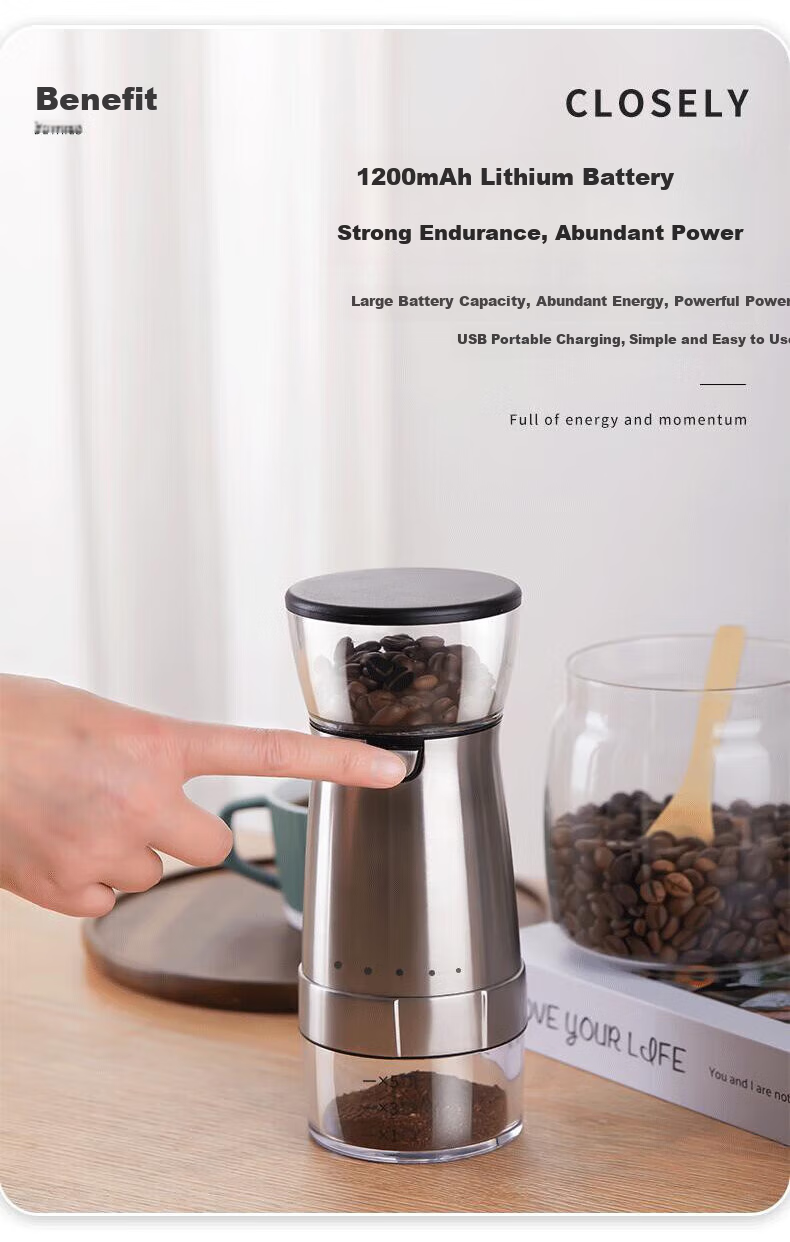 TEOTM Coffee Grinder, Portable Small Home Use Manual Grinder, Automatic Coffee Machine, Electric Bean Grinder 14