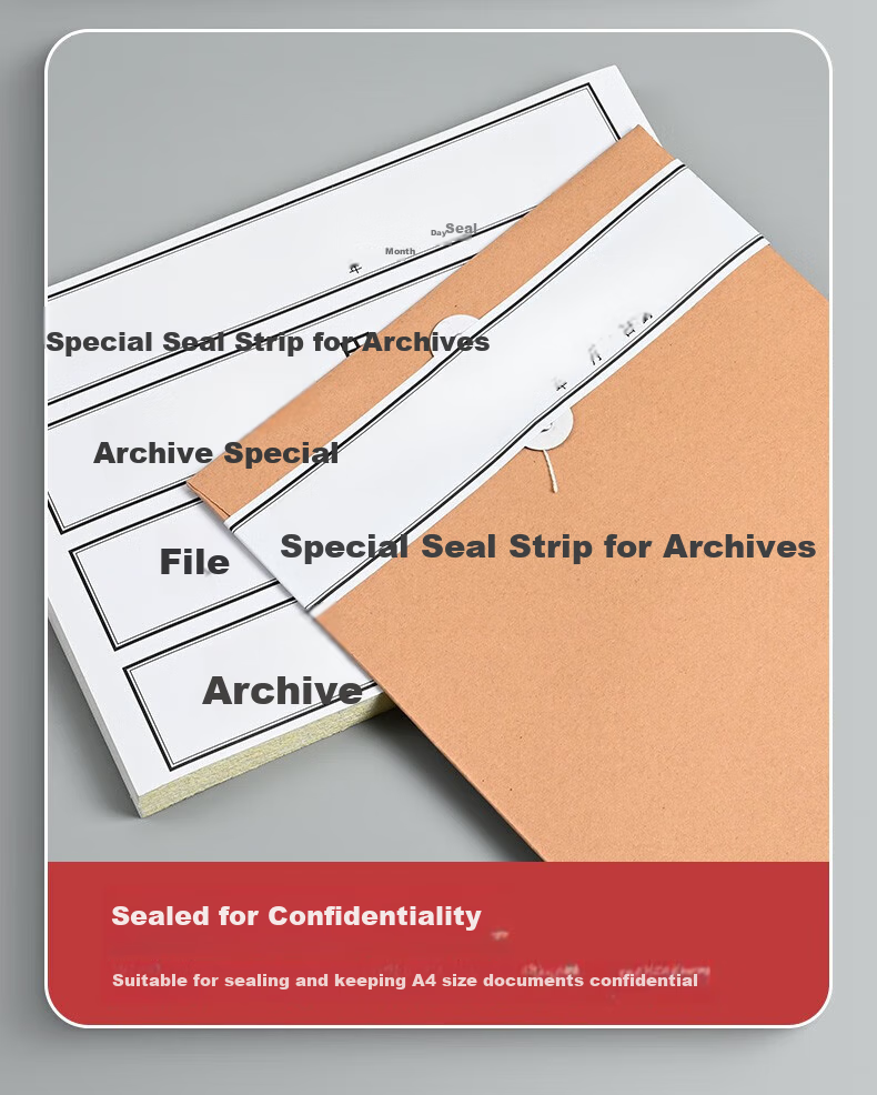 Taidang Self-Adhesive Black Letter Bold Seal Strip Document File Folder Seal, 295*52mm [10 Sheets 40 Strips] TA02411 7