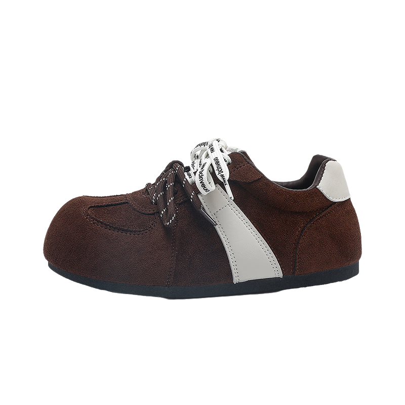 La Chapelle Women's Derby Shoes Spring New Retro Melard Ins Casual Shoes for Women 397 Brown Size 37