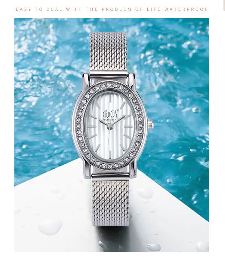 CROCUS BY GK BECK Women's Minimalist Steel Band Mechanical Watch Luxury Quartz Watch Gift for Christmas New Year 3