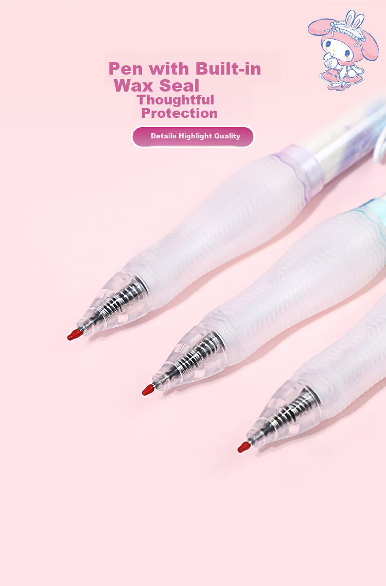 GuangBo &Sanrio Retractable Gel Pen, Black Smooth ST Tip Exam Pen Writing Pen Signature Pen, Stationery Gift, Random Style KT82171-H 6