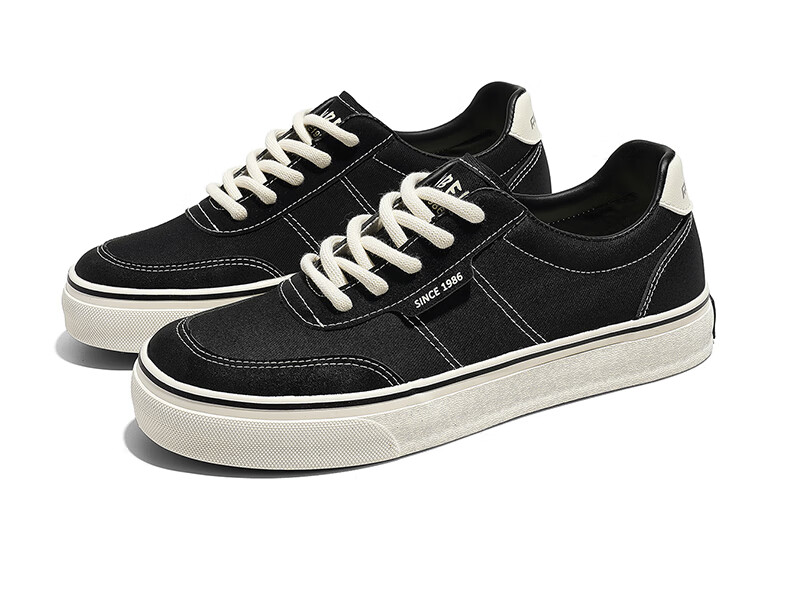 Renben Spring And Autumn Retro Canvas Shoes, Versatile Classic Sneakers for Men, Korean Style Trendy Men's Shoes, Black, Size 41 14