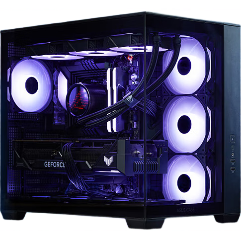 ASUS Haixing Black Full-View Panoramic Case, Dual-Chamber Design, Supports 360 Water Cooling, Tool-Free Disassembly, Maximum 10 Fan Support, Pillarless Desig