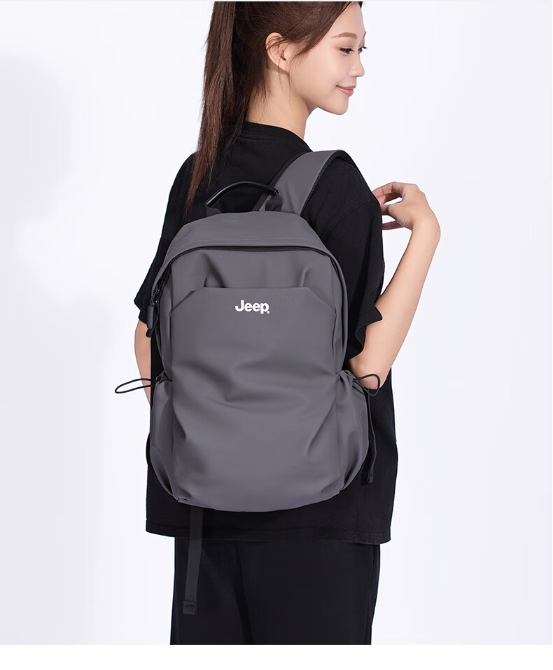 JEEP Men's Travel Backpack 15-inch Laptop Student School Bag Water-Resistant PU Business Commuter Unisex Backpack 4