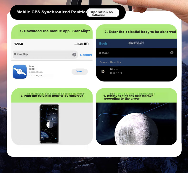 Bresser Astronomical Telescope, Professional-Grade High Magnification, High Definition, for Children, Boys And Girls, Beginner Stargazing, Scenic Viewing, New Year Gift 4