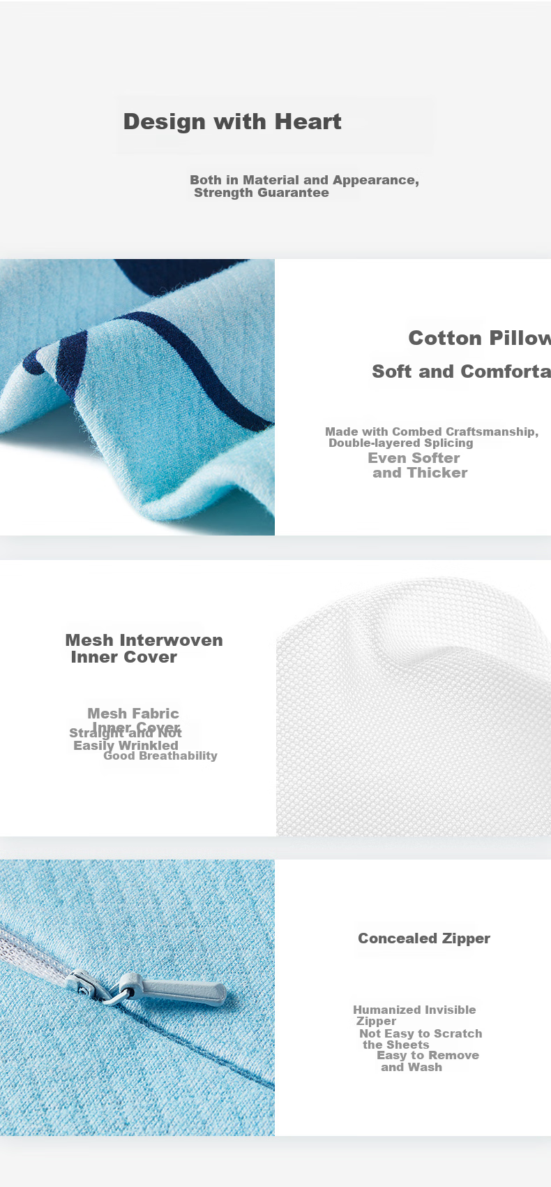 JAGO Thai Natural Latex Pillow, Children's Student Sleeping Cervical Pillow Core, 90% Latex Content, for Ages 6-16 12