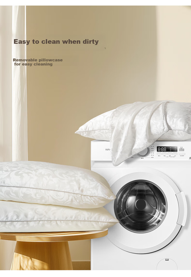 Taihuxue Adult Silk Fiber Pillow, Medium-Sized with Silk Fiber Filling, Soft And Breathable, Single Pack 48*74 9
