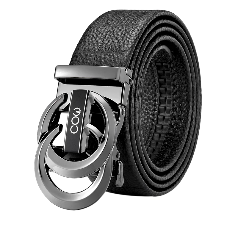 COW Men's Belt, Top-Grain Leather, Automatic Buckle, Fashionable Business Trouser Belt, Gift Box, Birthday Present