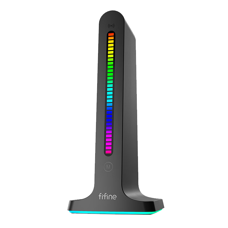 FIFINE Headphone Stand, Over-Ear Gaming RGB Light-Up Color-Changing Creative Computer Desktop E-Sports Headset And Microphone Stand Display Storage Rack USB Expansion Universal Headphone Stand S3
