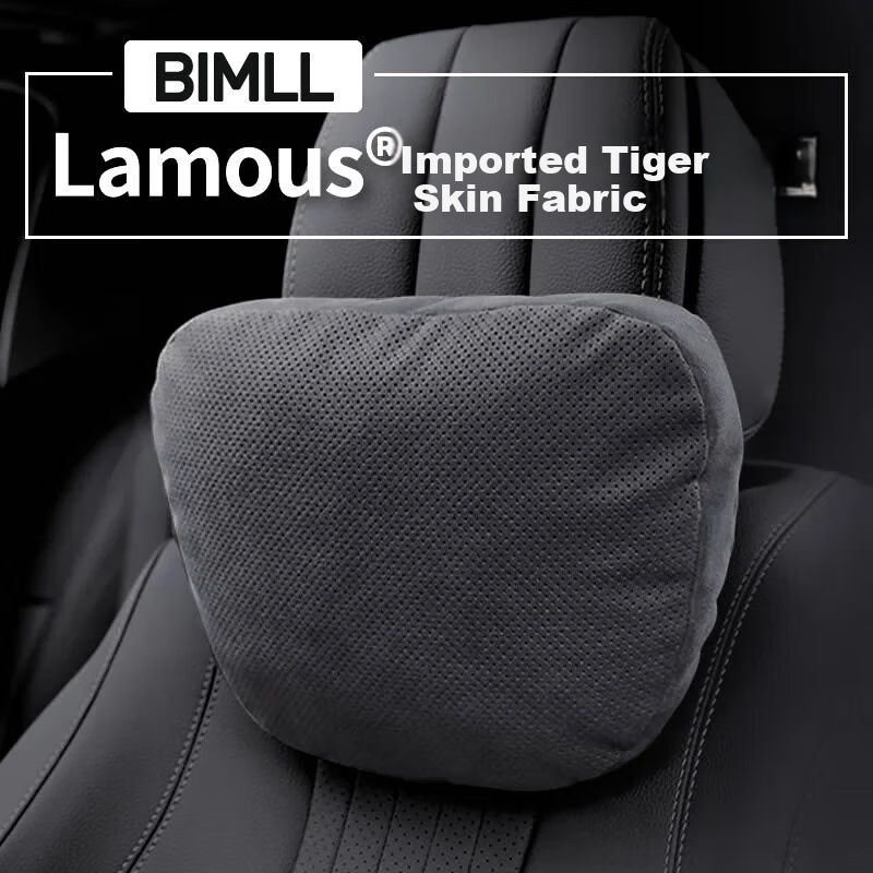 BIMLL B Автомобильная подушка на шею для Maybach, Mercedes-Benz, Tesla, универсальная, из японской замши Lamous, черная