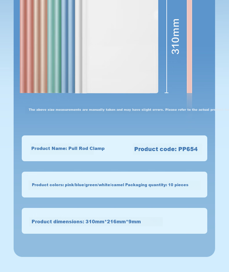 Deli 10 A4/9mm Sliding Bar File Folders, Triangular Bar Design, for Students' Exam Papers, Resumes, Reports, Business Meetings, Document Storage, Morandi Color Series PP654 15