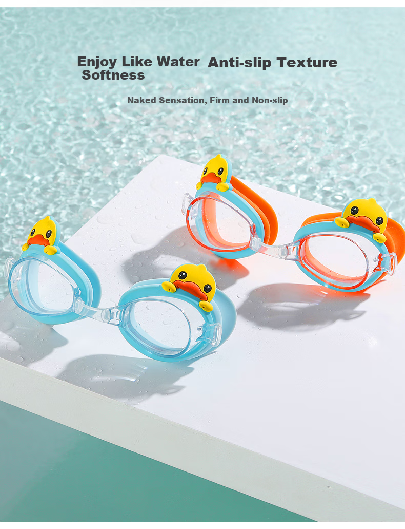B.Duck Children's Small Frame Swimming Goggles, Waterproof And Anti-Fog, Comfortable High-Definition Diving Swimming Training Equipment for Boys And Girls 2