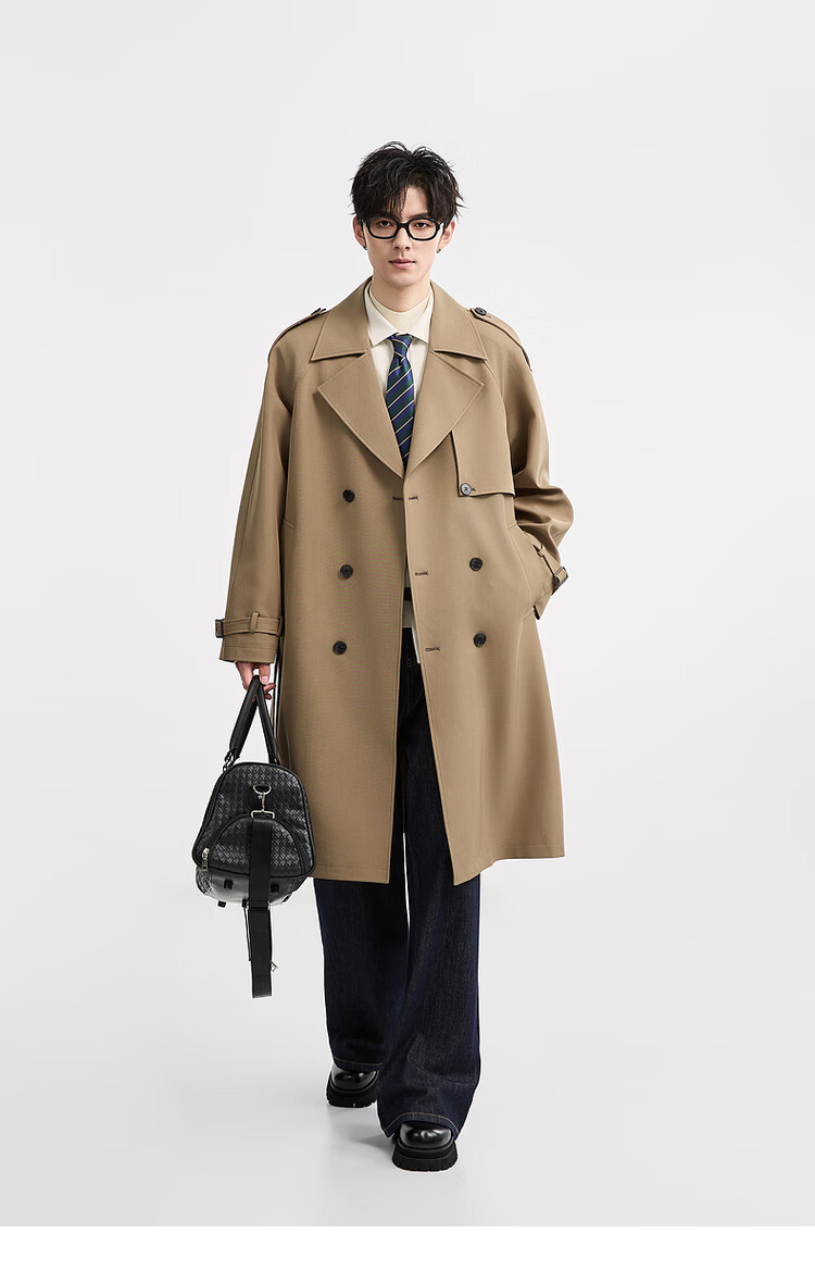 Earl Zuoer 2025 Autumn New Over-the-Knee Long Trench Coat Men's Business Casual Loose High-End Wrinkle-Resistant Non-Iron Overcoat 7
