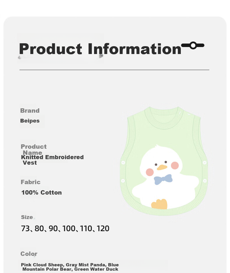 Beitaisi Children's Sweater Knitted Vest, Spring Autumn Winter New Style, Boys Girls Baby Outer Wear Sleeveless Jacket Vest 21