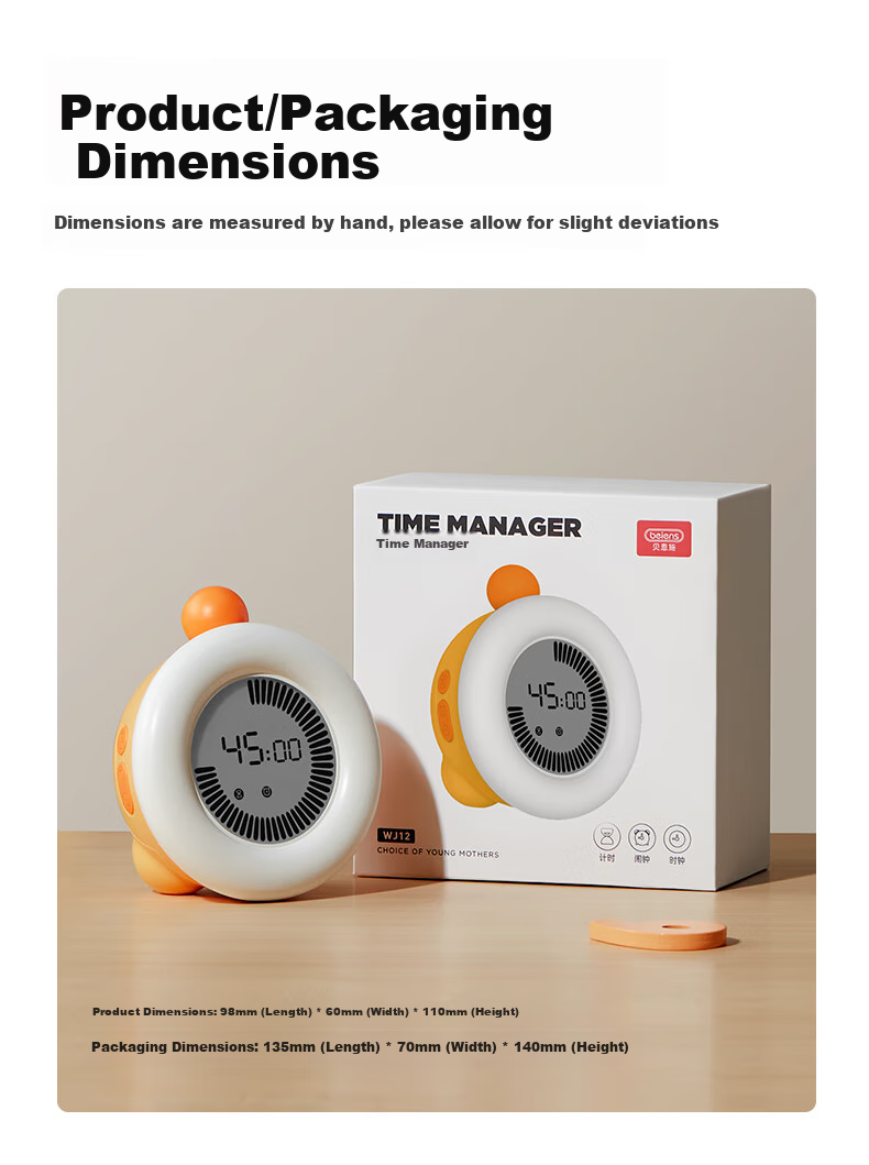 Beienshi Student Timer, Mechanical Ice Box Timer, Clock, Alarm, Kitchen Reminder, Graduation Gift 8