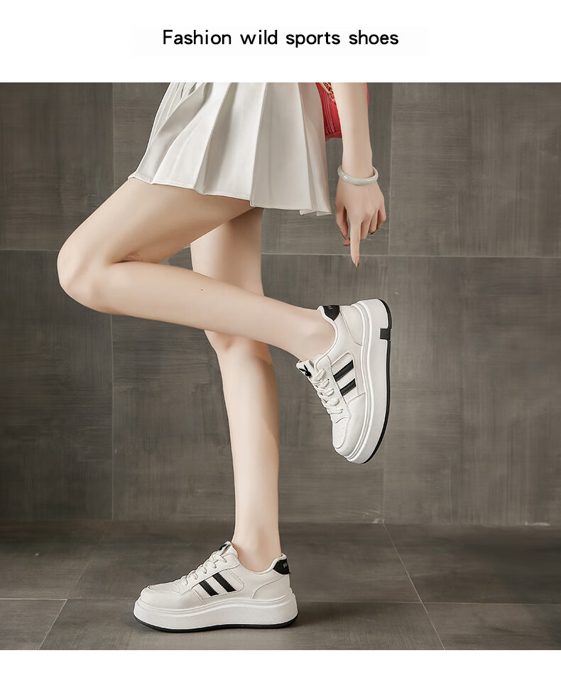 PLAYBOY Women's Shoes 2026 Summer Fashion Thick-Soled White Sneakers Casual Black Sports Shoes Size 38 1