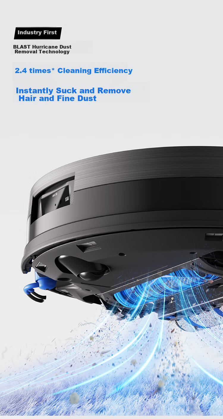 ECOVACS Robot Vacuum X11 PRO, All-In Automatic Cleaning And Washing, Drum Mop, Black And Silver, Fully Automatic Water Inlet And Outlet, Ultra-Thin Recessed Model 11