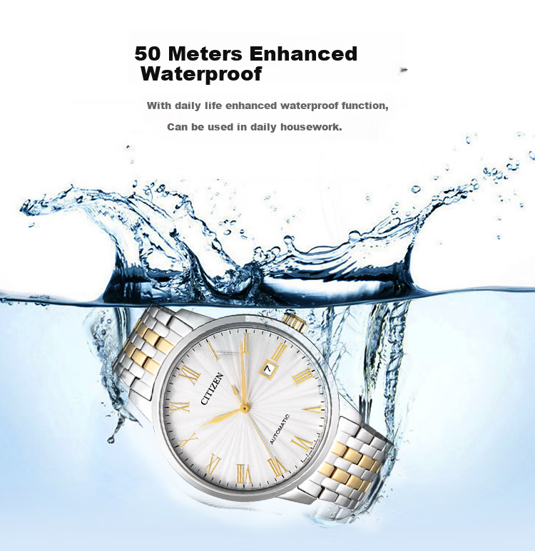 CITIZEN Watch for Men, Japanese And Korean Style, Automatic Mechanical Movement, White Dial, Date Display, Steel Band, Business Style, Gift for Boyfriend, NJ0084-59A 3