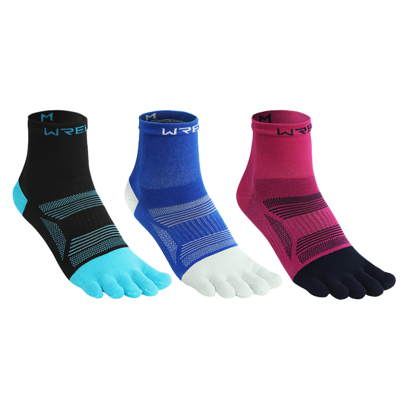 Riels Sports Five-Toe Socks Trail Running Professional Socks Unisex Hiking Breathable Sweat-Absorbing Mid-Calf Cotton Socks