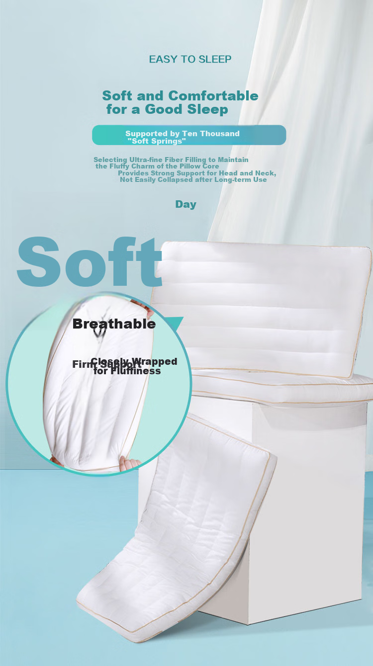 FUANNA Home Textile Pillow, Anti-Mite And Antibacterial Pillow Core, Washable, Low Pillow, Pure Cotton Fabric, Hotel Pillow Core, 70*45cm, M 5