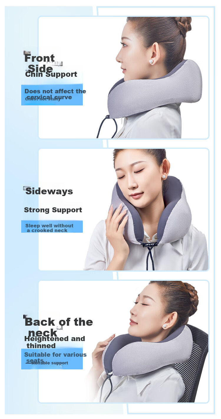 Aeromax U-Shaped Memory Foam Neck Pillow Portable Travel Nap Long-Distance Car Sleep Neck Support Cervical Pillow 4
