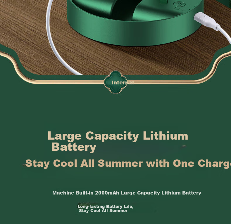 Dipuer Foldable Retractable Small Fan, Desktop Office Dorm Small Electric Fan, USB Rechargeable Portable Home Outdoor Floor-Standing High-Power Mini Fan - Gree 11
