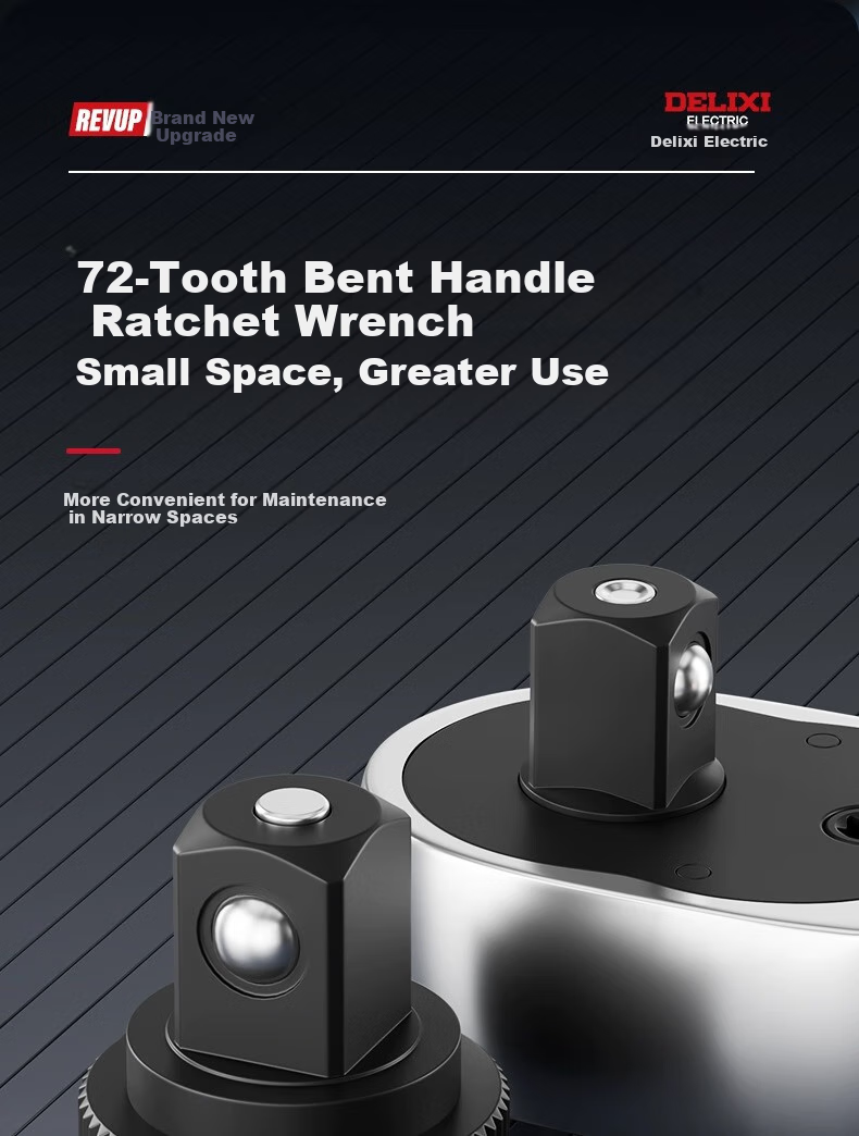 DELIXI Ratchet Socket Wrench Set, Universal Multi-Functional Hexagonal Quick Wrench Socket, Auto Repair Tool 8