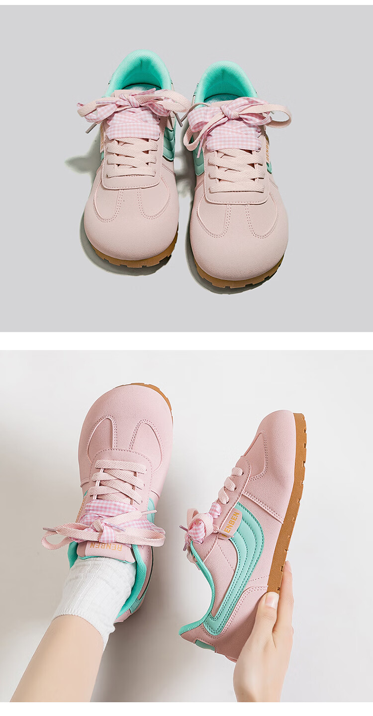 RENBEN 2026 Spring New Original INS Style German Training Shoes Dopamine Color Sweet German Training Shoes Fashion Ultra-Soft Sneakers 11