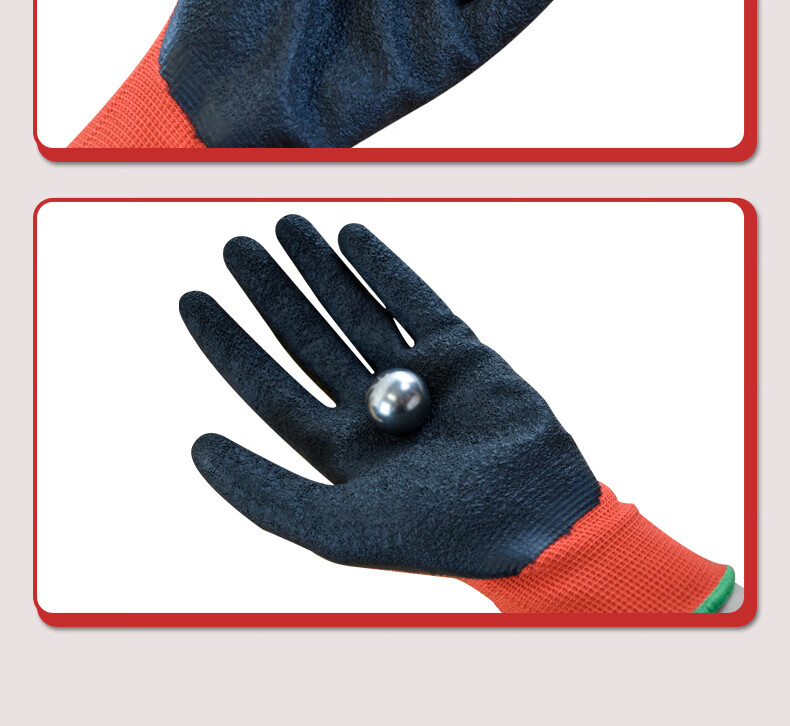 Sailite Latex-Coated Work Gloves, 10 Pairs/pack, Wrinkle-Resistant Latex, Oil-Resistant Non-Slip, for Construction, Moving, Hardware, Gardening, EA-410 Size 8 4
