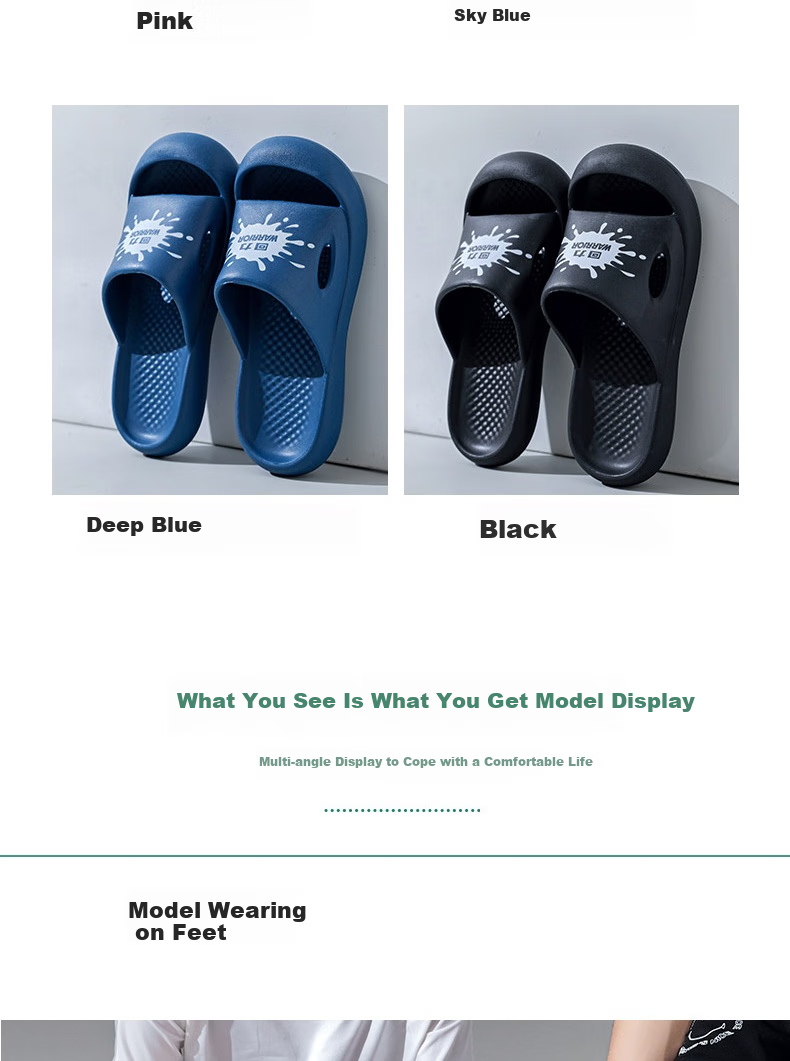 Huili Milk Pure Color Trendy Slippers, Indoor And Outdoor Bathroom Fashionable Thick Soft Sole Beach Sandals, Men's HL01561, Black, Size 44 9