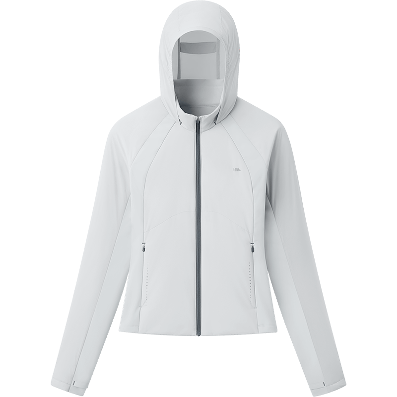 Beneunder Women's Outdoor down Jacket with Hood, Autumn And Winter Sports Stretch Cotton Coat CL236 Misty Gray L