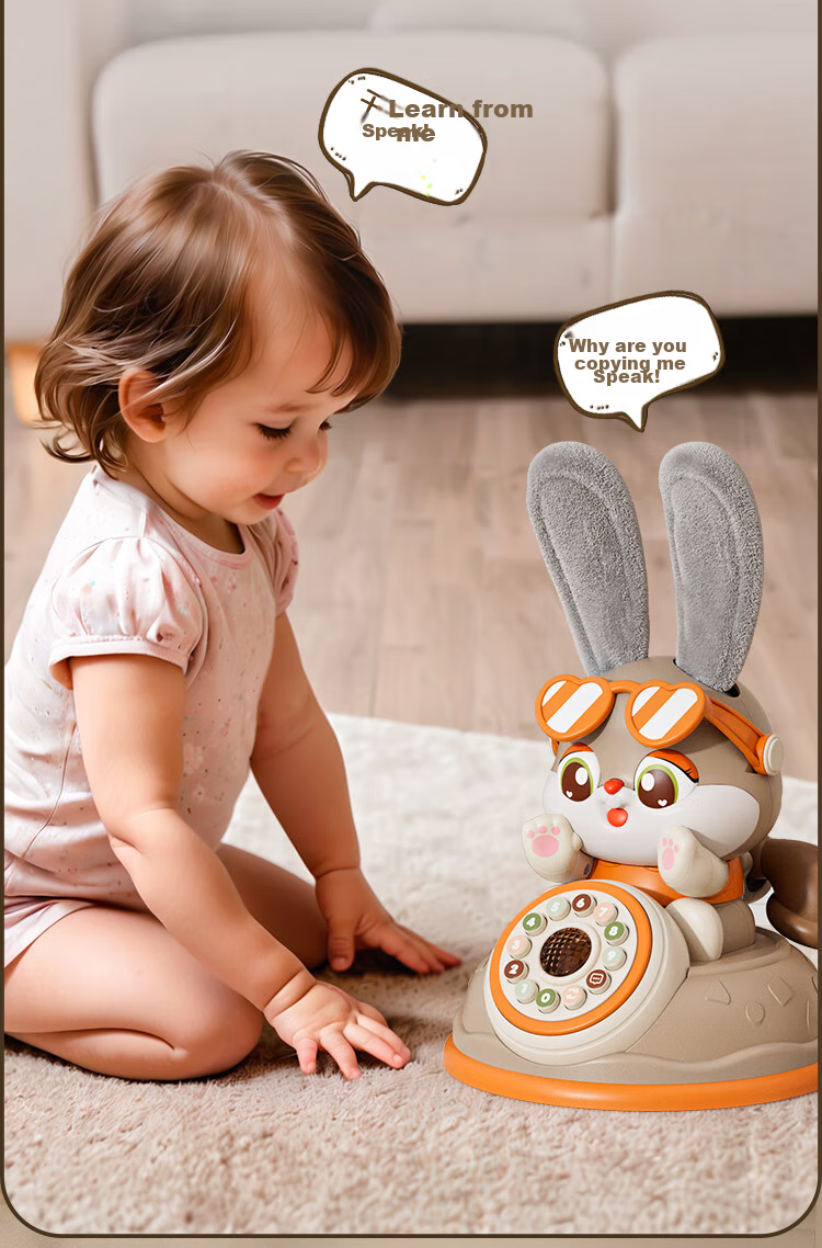 AoZhiJia Children's Toy, Retro Telephone, Baby Musical Nursery Rhyme Story Machine, Smart Talking Early Education Birthday Gift 5