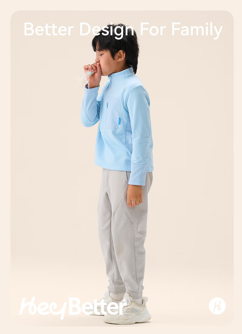 HeyBetter Kids Plaid Fleece Half-Zip Long Sleeve - Evening Mist Purple (Purple) 110 13