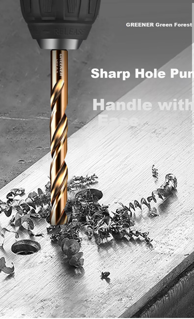 GREENER Hex Shank Twist Drill Bit with Cobalt for Stainless Steel, High Hardness Metal Steel Hand Drill Chuck 1