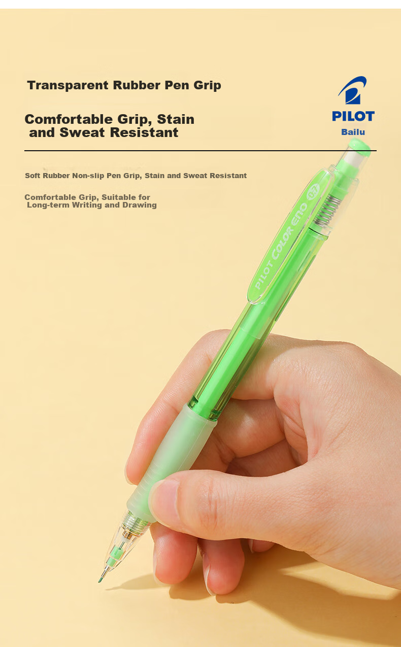PILOT [Best-Selling Product] Colored Mechanical Pencil for Students And Children, Erasable Colored Pencil for Exams, Stationery, Sketching, with Eraser HCR-197 0.7 Blue 6