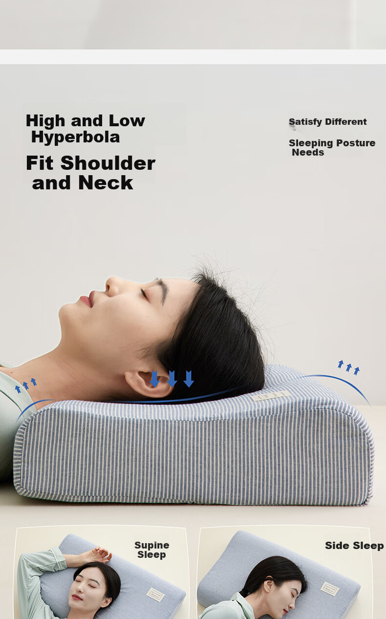 HLA Class A Latex Neck Support Pillow Memory Foam Pillow Core Premium Rubber Sleep Aid Soft Elastic Comfortable Pressure Relief Cervical Pillow 5