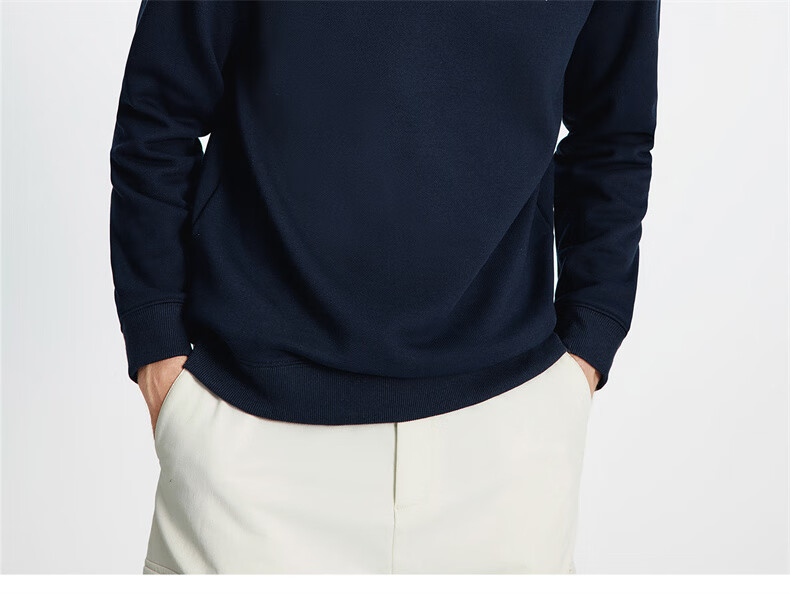 Navigare Italian Small Sailboat Autumn Winter Men's Fleece Lined Crewneck Skin-Friendly Warm Innerwear Top 1135805302 9