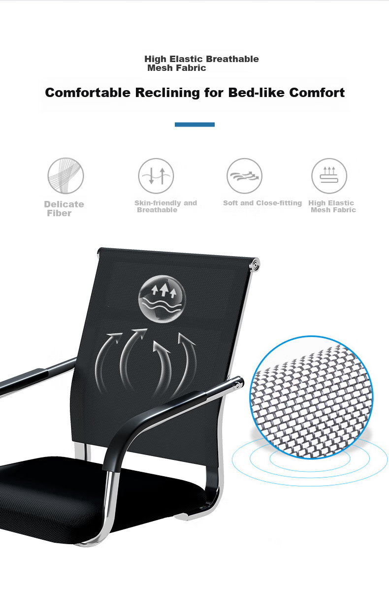 Quanpinwu Office Chair Computer Chair Ergonomic Chair Stool Backrest Chair Bow-shaped Chair Conference Chair Executive Chair Training Chair 7