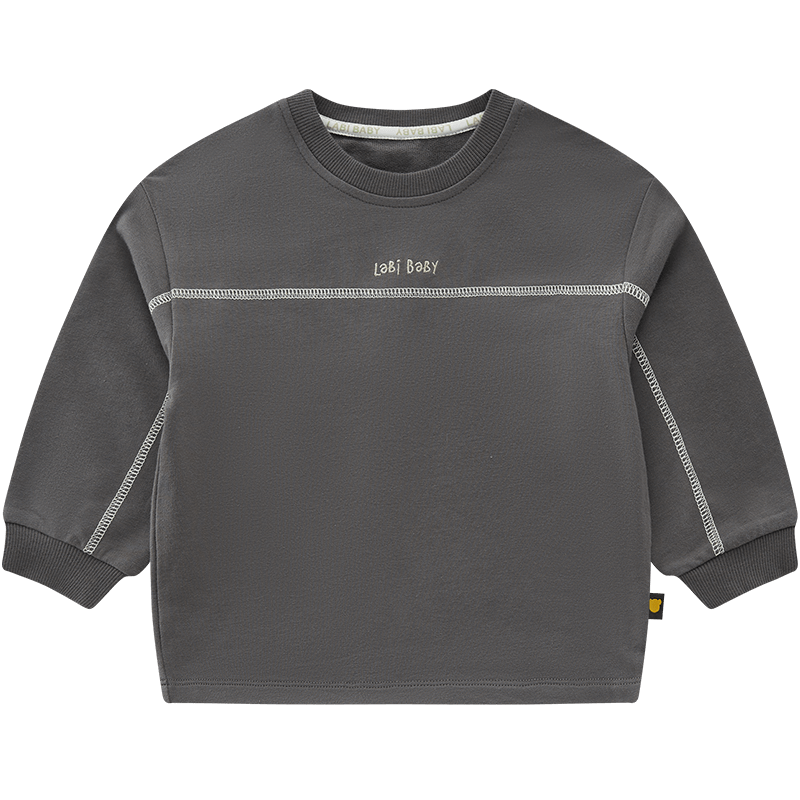 Labi Baby Children's Loose-Fitting Autumn And Winter Long-Sleeve Sweatshirt, Drop-Shoulder Long-Sleeve T-Shirt for Boys And Girls, Gray, Size 140