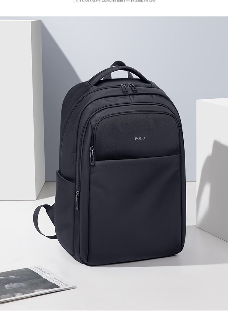 POLO Men's Short-haul Travel Backpack Men's Student School Bag 16/17.3 Inch Laptop Bag Business Travel Bag 3
