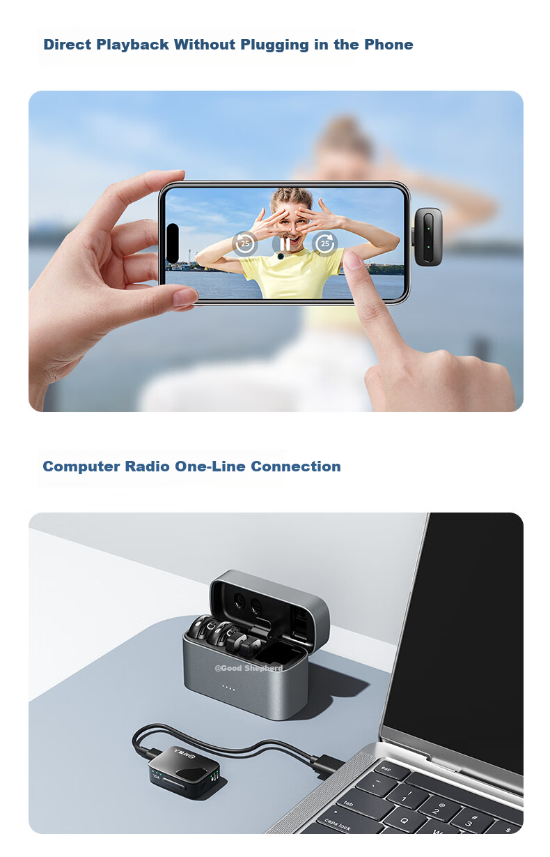 Haomuren Wireless Lavalier Microphone M9, Live Streaming Equipment for Streamers, TikTok Karaoke Interview Recording Microphone, Outdoor Professional Noise-Cancelling Mic, Button Microphone for Short Video Vlog 15