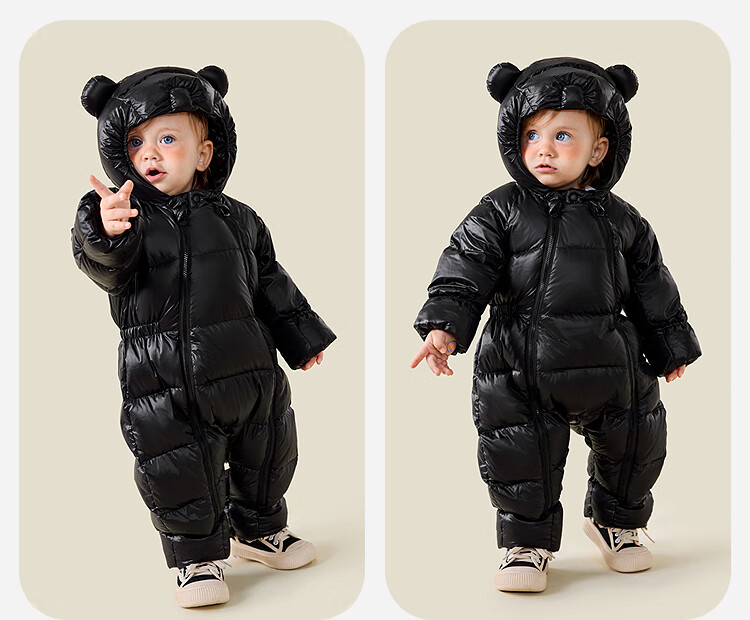 Minibala Bala [Far Infrared Heating] Baby Down One-piece Suit with Covered Hands and Feet, Belly Protection, 2025 Winter New Jacket 10