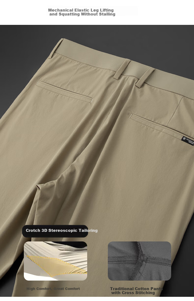 Ayoupang Luxury Plus Size Triple-Protection Dress Pants for Men, Loose-Fit, Oversized, Business Casual, Slim-Fit, High-Elastic Straight-Leg Trousers for Chubby Me 5