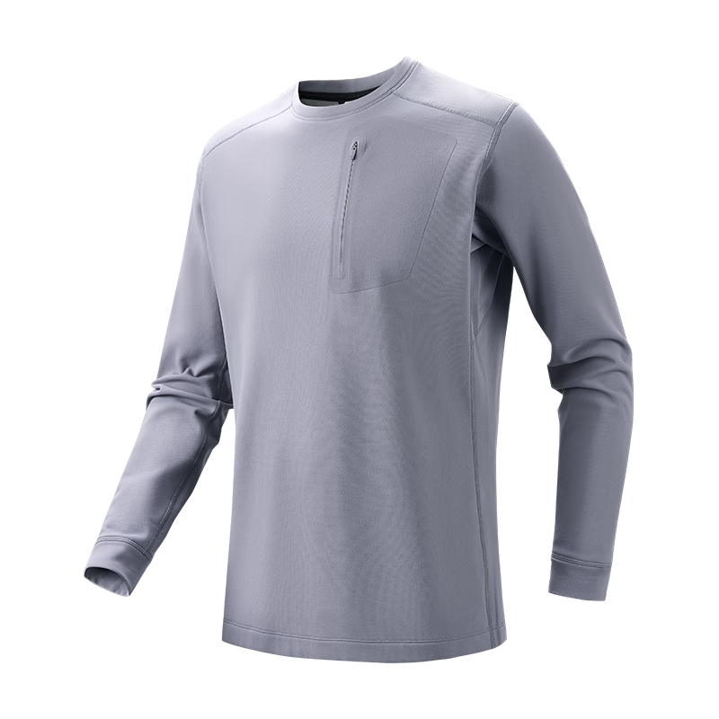 JD Original Winter Fleece Quick-Dry Shirt for Men, Sports Hiking Mountaineering Long-Sleeve Top Thermal Underwear, Space Gray 2XL