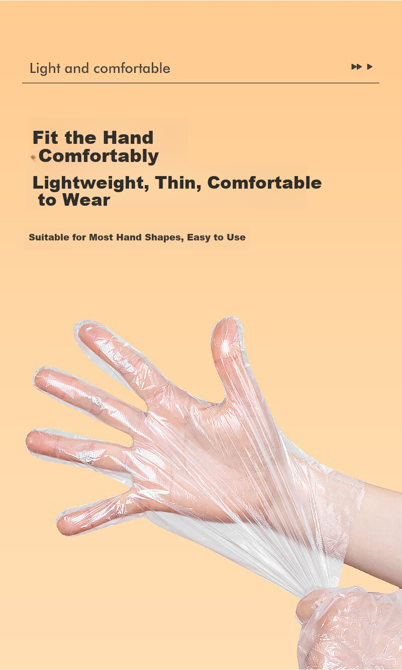 Temeiju Disposable Gloves, Food-Grade, 100 Pieces, Extra Thick, Transparent Plastic, Thickened for Kitchen, Dishwashing And Catering 6